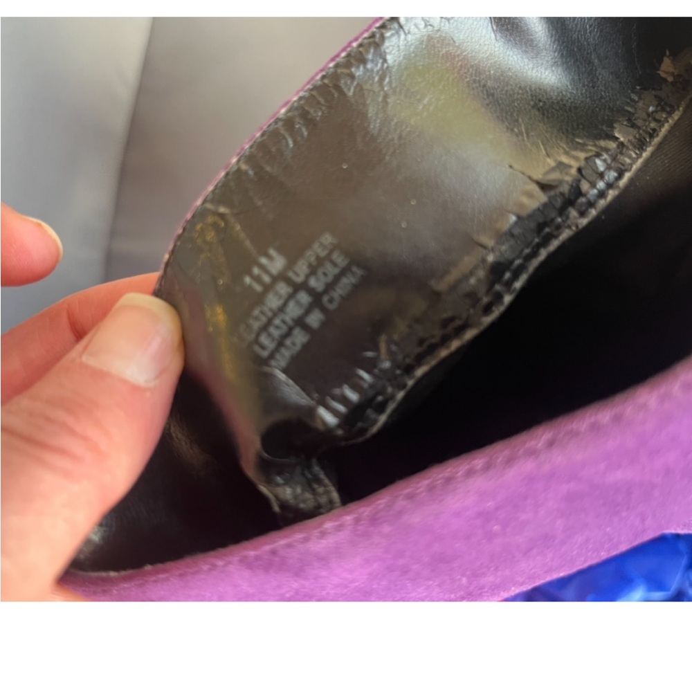 Vintage Nordstrom Purple Suede Slouched Boots 10/11 - Picture 7 of 9